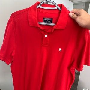 A&F red polo shirt